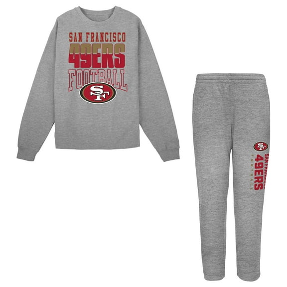 Toddler Outerstuff  Heather Gray San Francisco 49ers Crewneck Sweatshirt & Pants Set