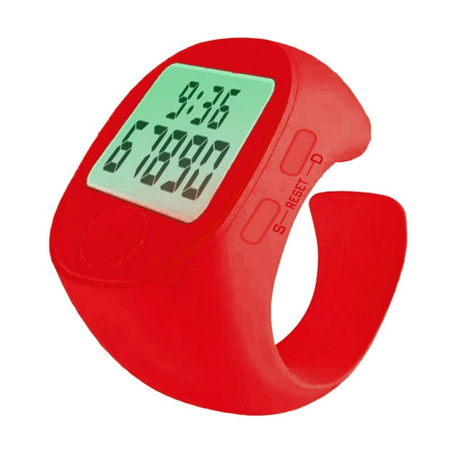 jinwen Horloge Électrique pour Doigt Pratique Compacte Silencieuse Numérique Rouge