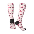 thumbnail image 4 of Daiia Sports Socks Hand Drawn Strawberry Printed Novelty Crew Socks for Men Women Knee High Socks Cotton Socks Soft & Breathable Support Unisex Socks, 4 of 9