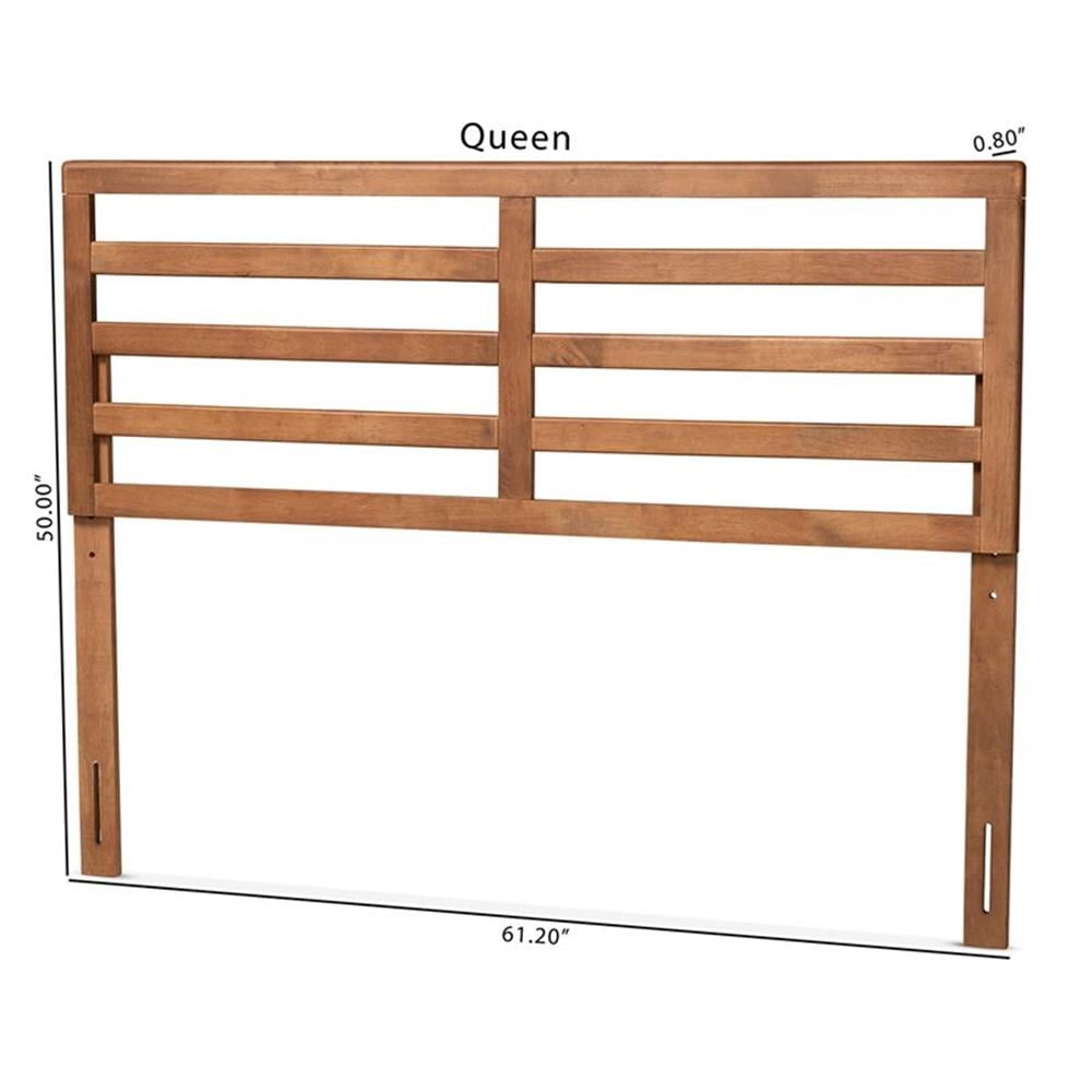 Bowery Hill Walnut Finished Wood Queen Size Headboard