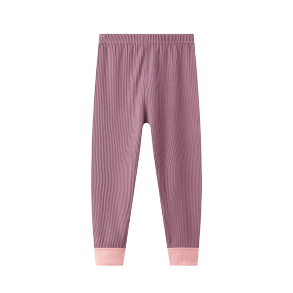 cfhntfmh Girls Boys Thermal Underwear Warm Slim High Waisted Leggings Childrens Ribbed Knit Lounge Pajama Bottoms