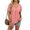 Pink, variant on Cuteduck Women's Short Sleeve V-Neck T-Shirt – Ruched Detail, Loose Fit Solid Color Soft Summer Top – Casual Everyday Essential S-2X