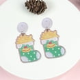thumbnail image 3 of Hyasfey 1 Pair Cartoon Santa Claus Christmas Gloves Bells Snowman Dangle Earrings Vintage Acrylic Exaggerated Xmas Stud Drop Earrings Jewelry Gift, 3 of 8