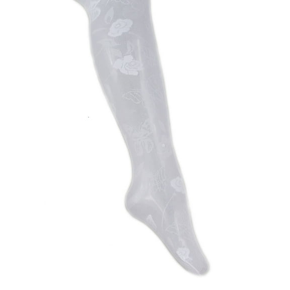 Wenchoice White Jacquard Tight&nbsp;Girls Xl(7Y-8Y)