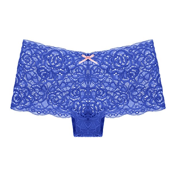 Gibobby Pantys para Mujer Calzoncillos bóxer encaje sexy para mujer Bragas encaje transpirables cintura (Azul, XL)