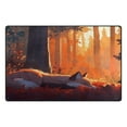 thumbnail image 2 of Fox Resting in The Forest Soft Polyester Area Rug 31''x20'', Non Slip, Memory Foam, Water Absorbent, 2 of 7