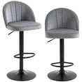 thumbnail image 1 of HOMCOM Bar Stools Set of 2, Swivel Counter Height Barstools, Grey, 1 of 10