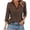 Brown, variant on Staron Women Polka Dot V Neck 3/4 Sleeve Casual Basic Loose Tops Blouse Color Block V-Neck Top, Wine XXL