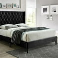 thumbnail image 3 of Pemberly Row Lit Plateforme Grand Moderne en Velours Peluche Capitonné, Noir, 3 of 5