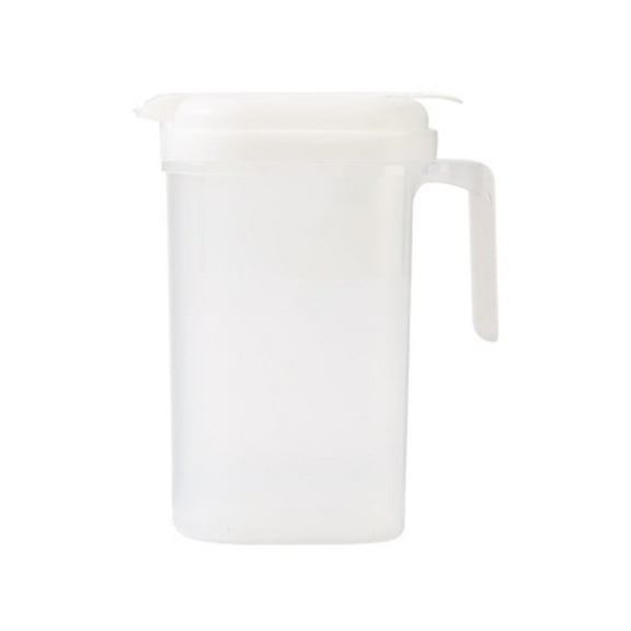 Hiroekza Water Pitcher with Lid and Spout 2L Eco-Friendly Plastic Carafe for Hot/Cold Beverages, Lemonade, Iced Tea, Mix Drinks White
