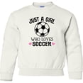 thumbnail image 2 of Inktastic Just a Girl Who Loves Soccer Youth Sweatshirt, 2 of 4