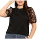 thumbnail image 1 of Blusa superior de manga corta con lazo delgado de talla grande y cuello redondo Sexy a la moda para mujer Pompotops hfajkhk129058, 1 of 9