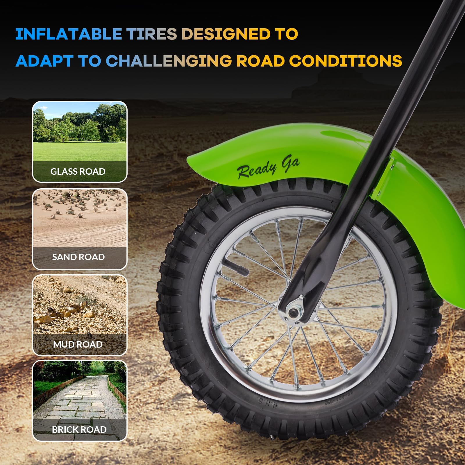 Litake 24V Electric Dirt Bike, 250W Electric Motorcycle w/LED Light, Leather Seat- Two Speed Max Up to 14MPH & 60 Minutes Continuous Motorbike for Kids/Teens