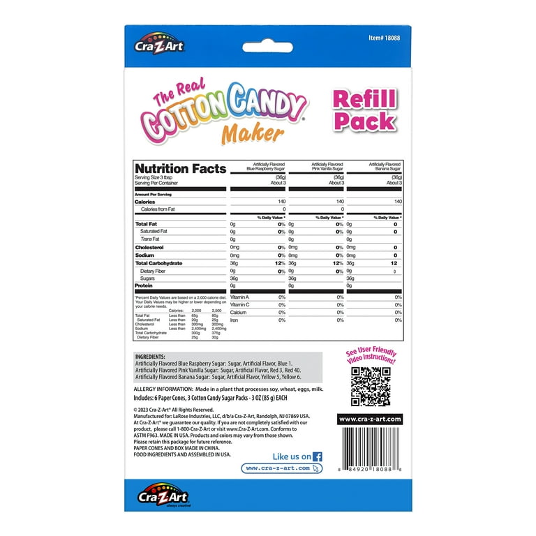 Cra-Z-Art New Real Cotton Candy Refill Variety Pack, Play Food