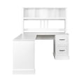 thumbnail image 3 of Cfowner Modern L Shaped Computer Desk with Hutch, Corner Office Desk for Home Office, 3 of 11