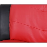 3 Piece Living Room Set Living Room Sofa Set, 3 piece, Sofa\Loveseat\Chair, Black & Red Color, Faux Leather Upholstery Material
