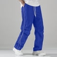 thumbnail image 2 of Men's Casual Sports Joggers Pants, Solid Color Elastic Waist Drawstring Straight Leg, Quick Dry Lightweight Breathable for Running Gym Workout Daily Wear, Activewear | AKLJWH,Blue L, 2 of 9