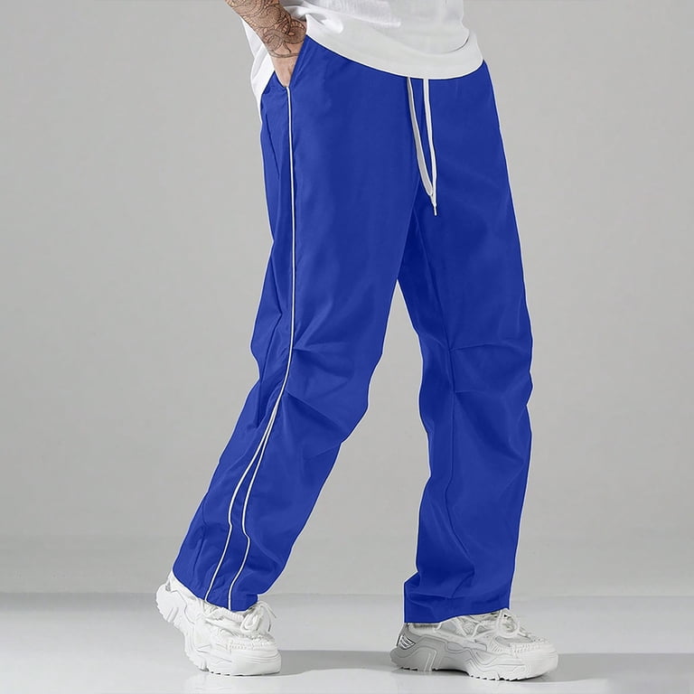 hotojiny Men's Sweatpants Side Striped Open Bottom Baggy Sweat