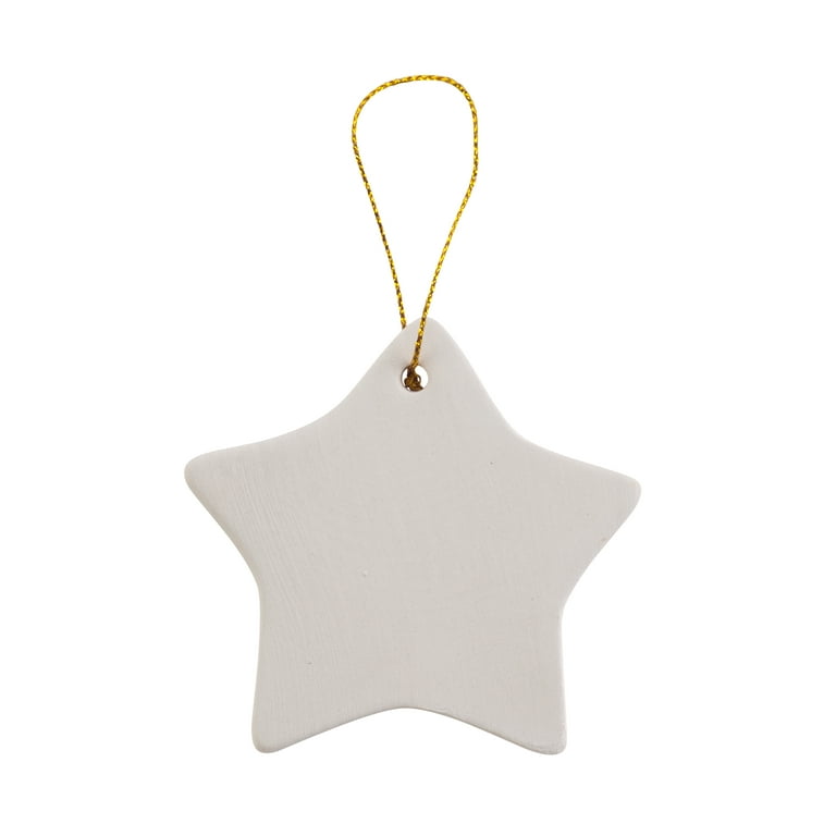 Ready to Paint DIY Ceramic Bisque Star Shaped Ornaments with