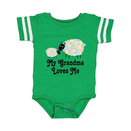 

Inktastic My Grandma Loves Me Sheep Lamb Childs Gift Baby Boy or Baby Girl Bodysuit