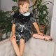 thumbnail image 3 of Balery Futuristic Moonlit Cityscape Conjunto de Pijama Infantil de Manga Corta con Estampado – Ropa de Dormir de Algodón Suave-4X-Large, 3 of 4