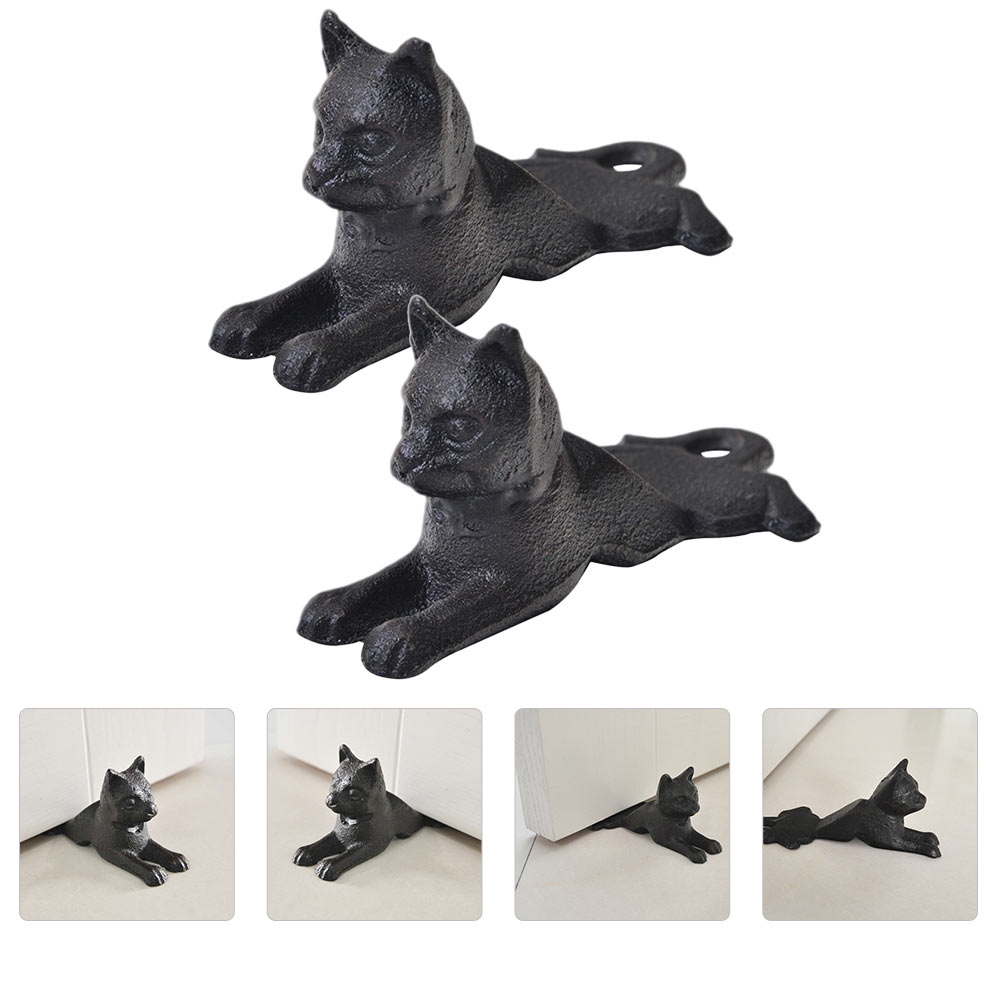 unbranded  2 Pcs Cat Door Interior Stoppers Security Cast Iron Functional Decor