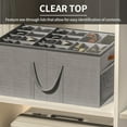 thumbnail image 2 of Aokeyee Shoe Storage Organizer for Closet, Large Shoe Box Storage Containers with Clear Cover and Reinforced Handles, Foldable Shoe Storage Organizer Box Bin, Fits to 20-24 Pairs, Grey, 2 of 8