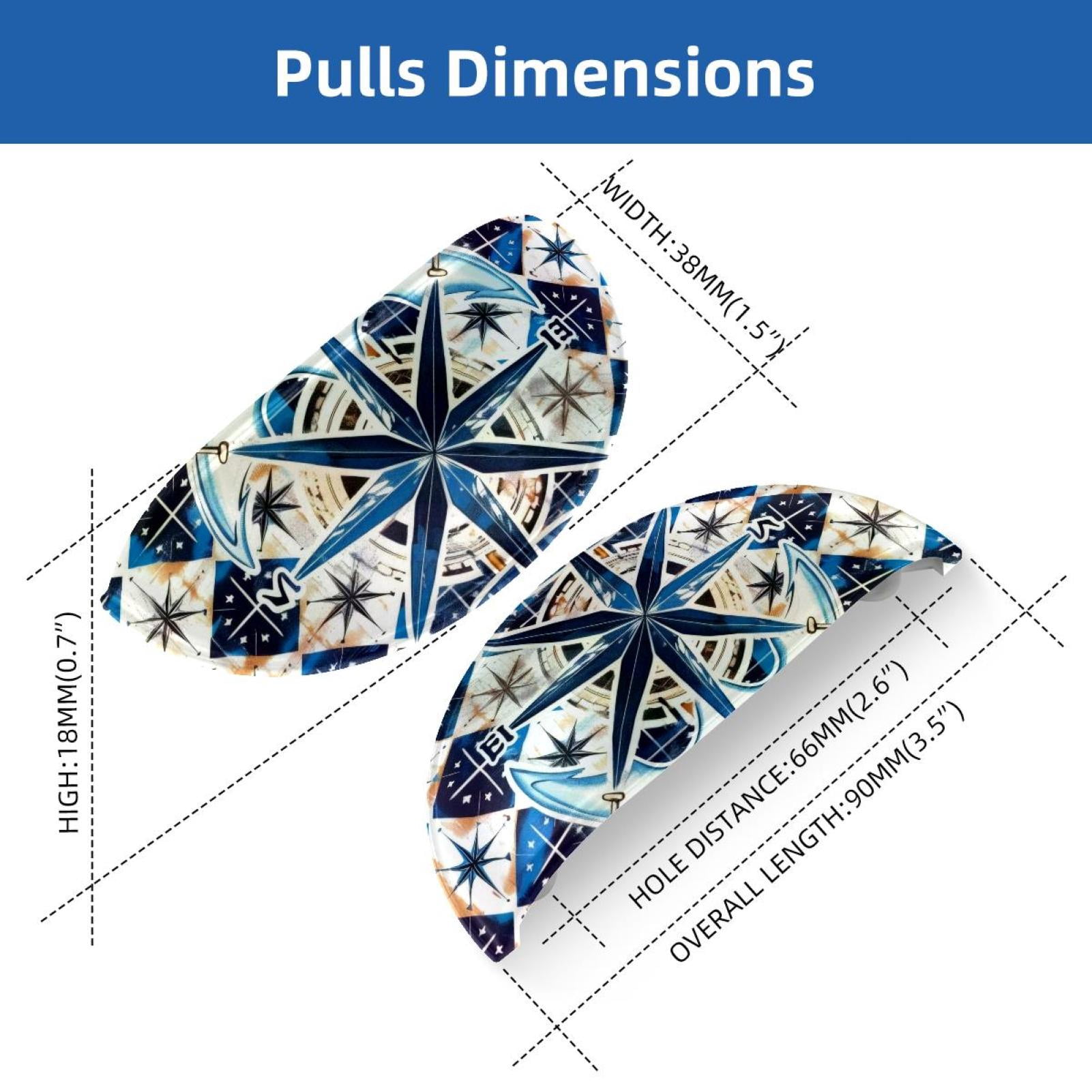 PhooArto 6 Pcs Cup Drawer Pulls, Anchor Compass Sea Pattern Shell Shape Handles Cabinet Knobs for Dresser Cupboard Closet Wardrobe with Screws