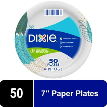Dixie Disposable Paper Plates, 7 in, 50 count