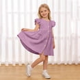 thumbnail image 2 of Splozh Summer Clothes 2T 3T 4T 5T 6T 7T Toddler Fall Dress with Bag Girls Ruffle Dress Casual Summer Clothes for Baby Girls,Purple,2-3 Years, 2 of 9