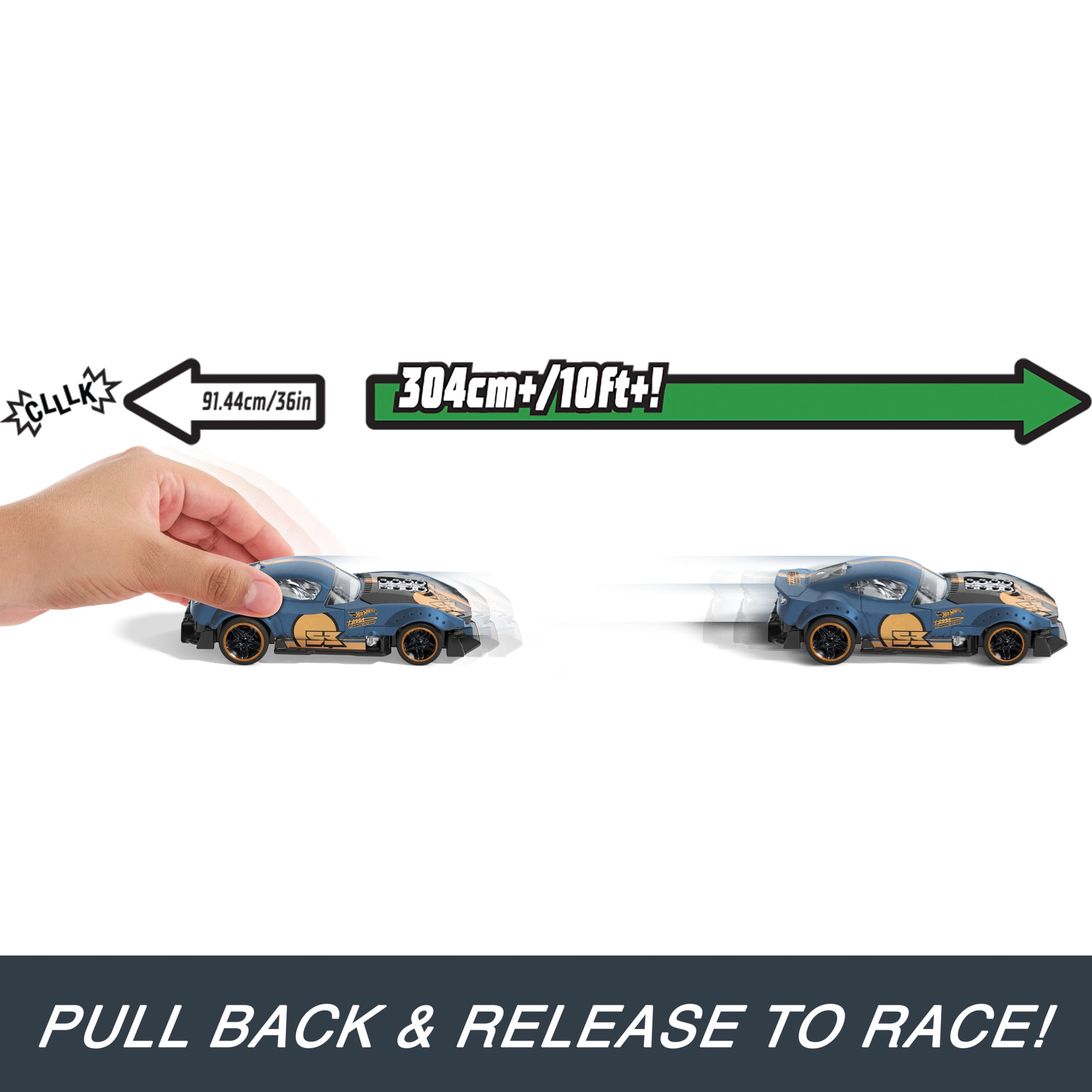 Hot Wheels, Pull-Back Speeders, 2 Toy Cars in 1:43 Scale - Walmart.com