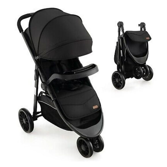 ASpecialty Baby Jogging Stroller Jogger Travel System w/Adjustable Canopy for Newborn Black