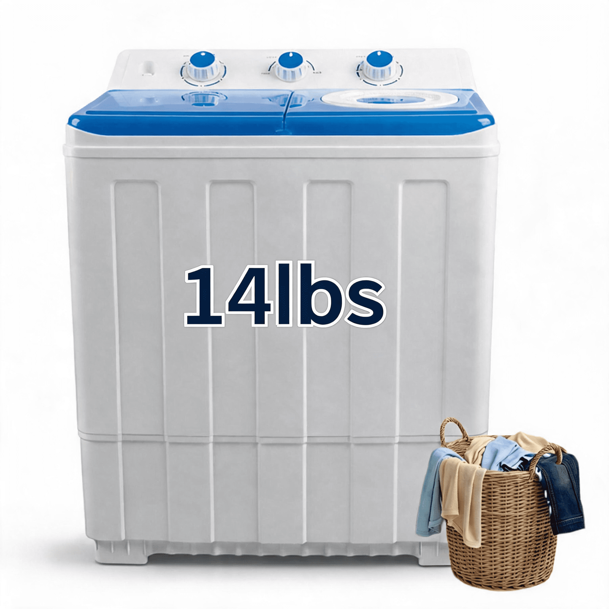 Vornic 14Lbs High-Efficiency Blue Top Load Portable Washing Machine with Impeller