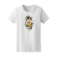 thumbnail image 1 of Playera Para Mujer - Ilustracion Estilo Japones. Gato De La Suerte Con Flores Smartprints  T-shirt, 1 of 2
