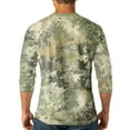 thumbnail image 4 of Lumtrix Men's Camouflage T-Shirt Sports Fitness 3/4 Sleeve Sleeve Military Camo Lightweight Henley Vintage Shirt Mint Green XL, 4 of 6