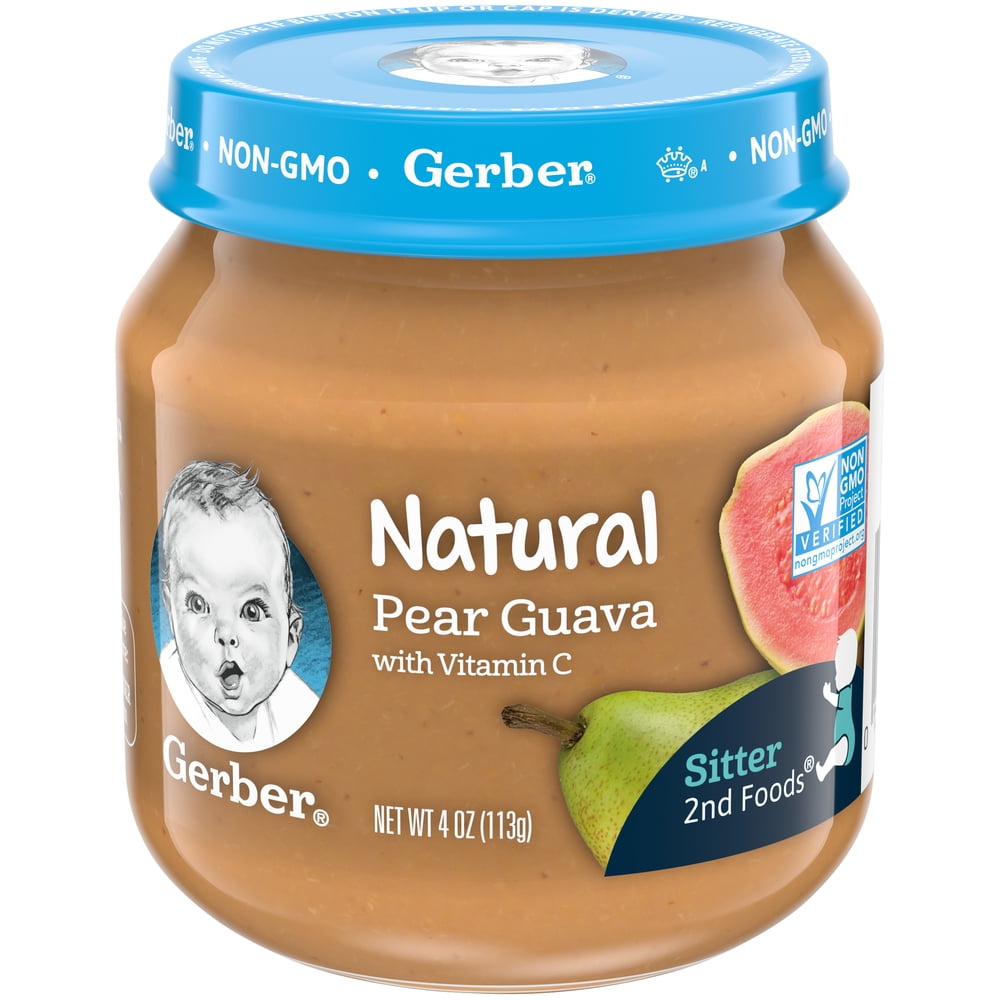 (Pack of 10) Gerber 2nd Foods Naturals, Pear Guava, 4 oz Jar - Walmart