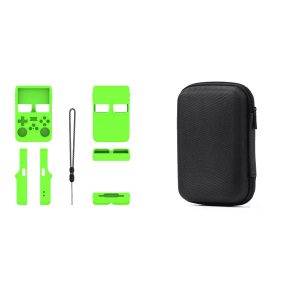 Peggybuy Silicone Protective Case for ANBERNIC R36S Handheld Game Console(Luminous Green)