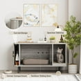 thumbnail image 3 of VEANERWOOD Hidden Cat Litter Box Enclosure Furniture with Cat Scratch Pad and Tambour Sliding Door, Multi-Functional Side End Table Cat House for Living Room, Natural, 3 of 10