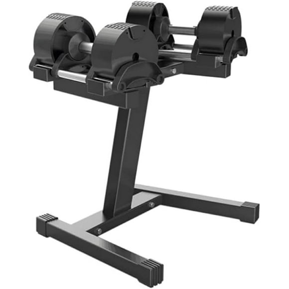 NUO Style Adjustable Dumbbells 90 lbs Pair With Dumbbell Rack Stand - 90 lbs ( Pair) with 7.5 lbs Weight Increments | HAJEX