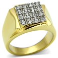 thumbnail image 1 of Men Two-Tone IP Gold Stainless Steel Ring with Top Grade Crystal in Clear - Size 12, 1 of 1
