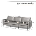 thumbnail image 3 of Barara King Loveseat Sofa Couches, Comfy Couch Soft Love Seats Sofa,3-Seat Sofa Sectional with Side Storage Pocket and Metal Leg-Light Gray, 3 of 8