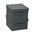 thumbnail image 5 of Household Essentials Medium Fabric Storage Bins, Set of 2, Storage Box with Fully Removable Lid, Luxe Graphite Fabric, 5 of 7