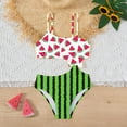 thumbnail image 2 of Zszcpp Two-Piece Swimsuits Toddler Girl Spaghetti Strap Split Bathing Suits Adjustable Cute Watermelon Print Top Bottoms Swimwear Holiday Swimsuit Sets, 2 of 5