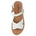 thumbnail image 3 of Soda Shoes Women Flat Sandals Flatform Ankle Buckle Criss Cross Band Straps Chester-S White 9, 3 of 3