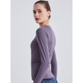 thumbnail image 6 of Tiqkatyck Womens Tops Clearance, Women's Thermal Shirts Fleece Lined Tops Long Sleeve Mock Neck Cold Weather Running Tops Thumbholes Fall Shirts for Women 2024, Sweatshirts for Women Purple XL, 6 of 8