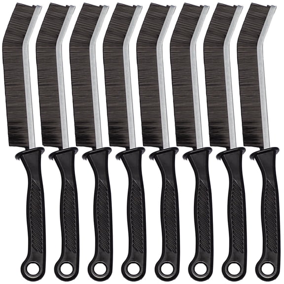 Luxzio Crevice Cleaning Brush Set, Hard Bristle Grout Brush for Gaps, Kitchen Sinks, Bathroom Tiles, Window Tracks and Tight Spaces, 8-Pack