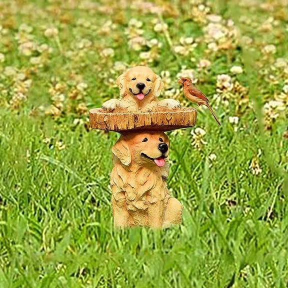 Clearance！Resin Dog Bird Bath for Outdoors,Resin Bird Bath Bowl for Garden,Standing Resin Bird Feeders Bird Bath Bowl Garden Yard Statue Ornament Simulation Dog Outdoor Decoration Clearance