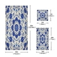 thumbnail image 3 of 3 Piece Bath Towels Set Bath Towel, Hand Towel and Face Towel for Bathroom, Gym, Hotel Blue and White Batik Pattern, 3 of 8