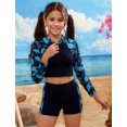 thumbnail image 2 of Happy Cherry Girls Long Sleeve Swimsuits Two Pieces Kids Rash Guard Bathing Suit Surfing Swimming Costume Modest Swimwear Summer 9-10 Years, 2 of 6