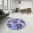 thumbnail image 4 of Ahgly Company Machine Washable Indoor Square Transitional Deep Periwinkle Purple Area Rugs, 7' Square, 4 of 7
